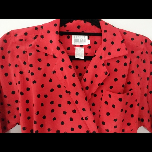 Vintage Leslie Fay Polka Dot Dress - Picture 6 of 8